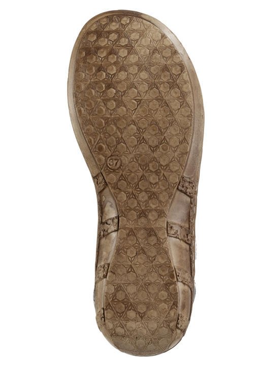 Komfortschuhe - ELENA EDEN Sandale aus Nappaleder mit dezenter Knitter-Struktur, in Größe 036 bis 042, in Farbe WEISS-BLAU Ansicht 3