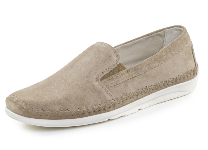 Komfortschuhe - ELENA EDEN Slipper mit seitlichen Gummizügen, in Größe 036 bis 042, in Farbe JEANS Ansicht 7