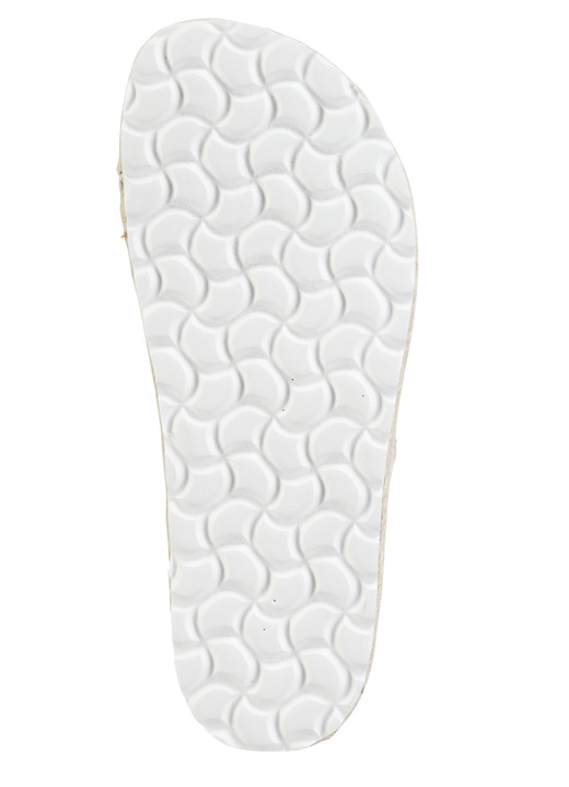 Komfortschuhe - ELENA EDEN Pantolette aus grob gewebtem Textilmaterial, in Größe 036 bis 042, in Farbe BEIGE-WEISS Ansicht 3