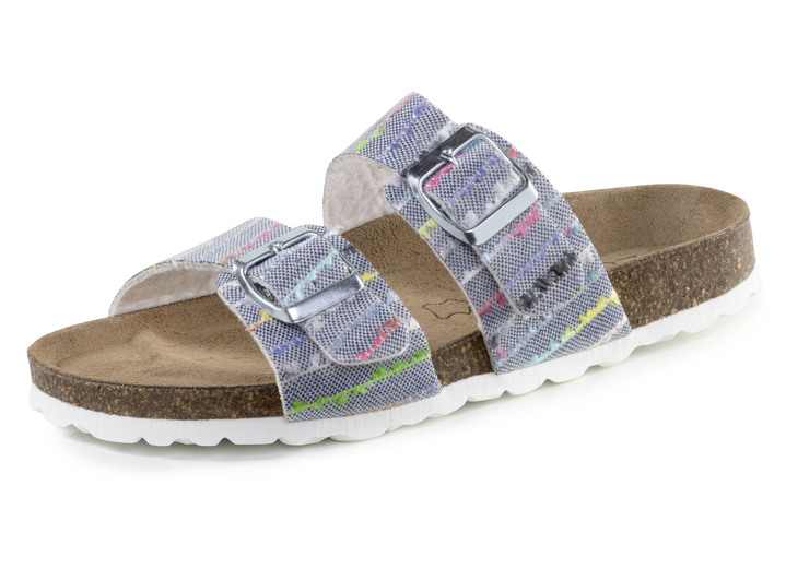 Komfortschuhe - ELENA EDEN Pantolette aus interessant dessiniertem Synthetik, in Größe 036 bis 042, in Farbe PINK-BUNT Ansicht 4