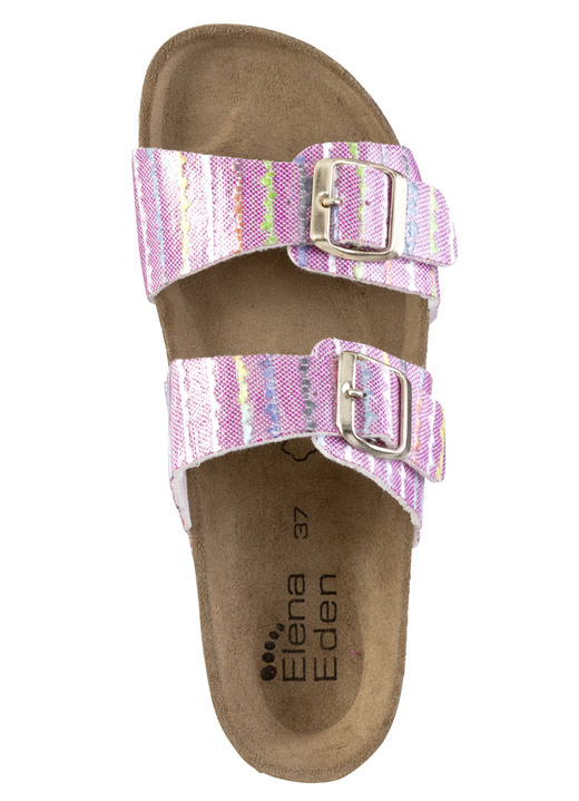 Komfortschuhe - ELENA EDEN Pantolette aus interessant dessiniertem Synthetik, in Größe 036 bis 042, in Farbe PINK-BUNT Ansicht 2