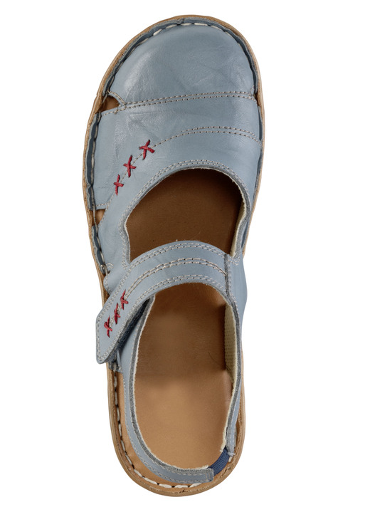 Komfortschuhe - ELENA EDEN Slipper aus Nappaleder mit Knitter-Struktur, in Größe 036 bis 042, in Farbe JEANS Ansicht 2