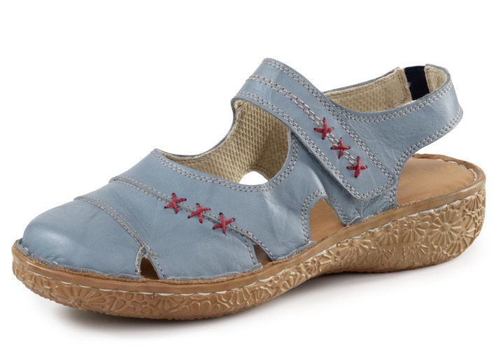 Komfortschuhe - ELENA EDEN Slipper aus Nappaleder mit Knitter-Struktur Komfortschuhe - ELENA EDEN Slipper aus Nappaleder mit Knitter-Struktur, in Größe 036 bis 042, in Farbe JEANS