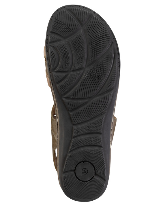 Komfortschuhe - ELENA EDEN Sandale aus Nappaleder mit Kontrastbesätzen, in Größe 036 bis 042, in Farbe BRAUN Ansicht 3