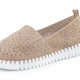 Komfortschuhe - ELENA EDEN, sommerliche Damen-Slipper, Weite H, mit herausnehmbarem Fußbett, in Größe 036 bis 042, in Farbe JEANS – Farbe TAUPE – Ansicht 1