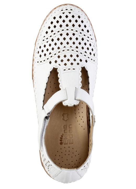 Komfortschuhe - ELENA EDEN, sommerliche Damen-Slipper, Weite H, mit Klettverschluss, in Größe 036 bis 043, in Farbe WEISS Ansicht 2