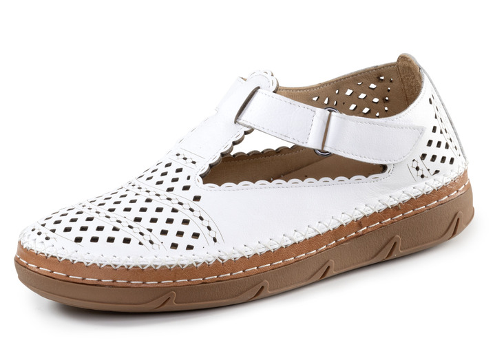 Komfortschuhe - ELENA EDEN Slipper aus Rind-Nappaleder, in Größe 036 bis 043, in Farbe WEISS Ansicht 1
