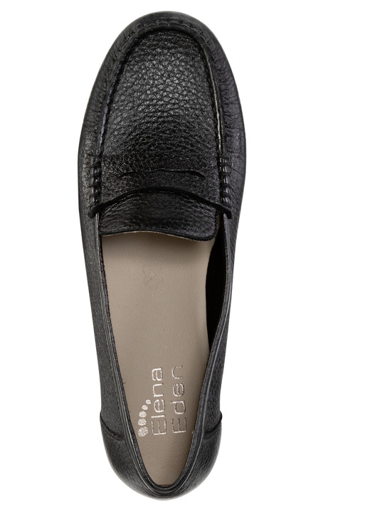 Komfortschuhe - ELENA EDEN Mokassin-Slipper aus weichem, genarbtem Hirsch-Nappaleder, in Größe 036 bis 042, in Farbe PERLWEISS Ansicht 5