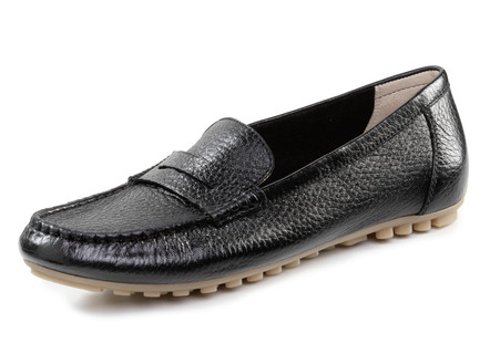 ELENA EDEN Mokassin-Slipper aus weichem, genarbtem Hirsch-Nappaleder