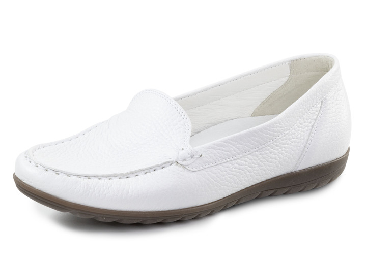 Komfortschuhe - Waldläufer, bequeme Damen-Slipper, Weite H, mit herausnehmbarem Fußbett Komfortschuhe - Waldläufer, bequeme Damen-Slipper, Weite H, mit herausnehmbarem Fußbett, in Größe 3 1/2 bis 8, in Farbe WEISS
