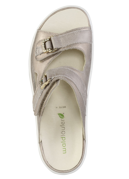 Komfortschuhe - Waldläufer Pantolette mit Metallschmuck mit Glitzersteinchen, in Größe 3 1/2 bis 8, in Farbe SCHWARZ Ansicht 5