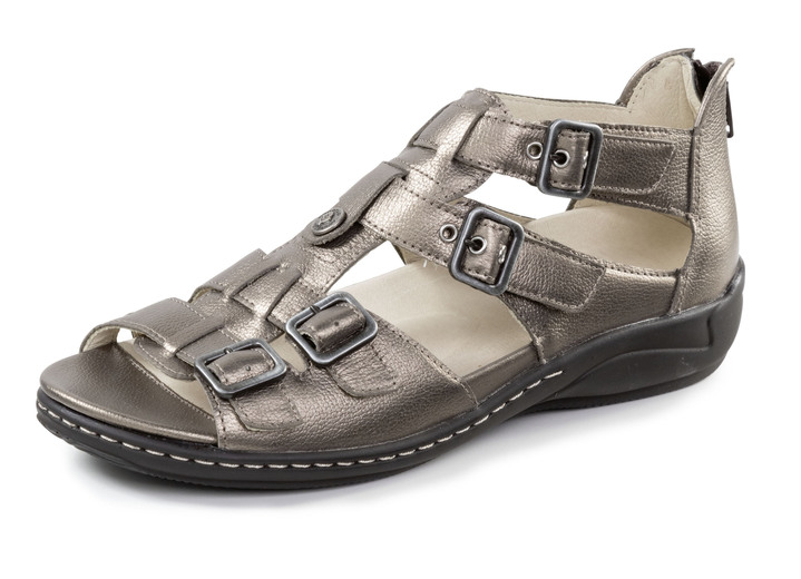 Komfortschuhe - Waldläufer Sandale mit verstellbaren Riemchen, in Größe 4 1/2 bis 9, in Farbe SCHWARZ Ansicht 4