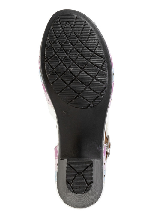 Komfortschuhe - Gemini, modische Damen-Sandaletten, Weite G, mit Gummizug, in Größe 036 bis 042, in Farbe WEISS-BUNT Ansicht 3