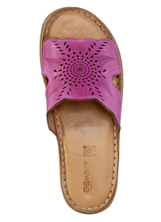 Komfortschuhe - Gemini Pantolette aus Nappaleder mit Perforation, in Größe 036 bis 042, in Farbe PINK Ansicht 2