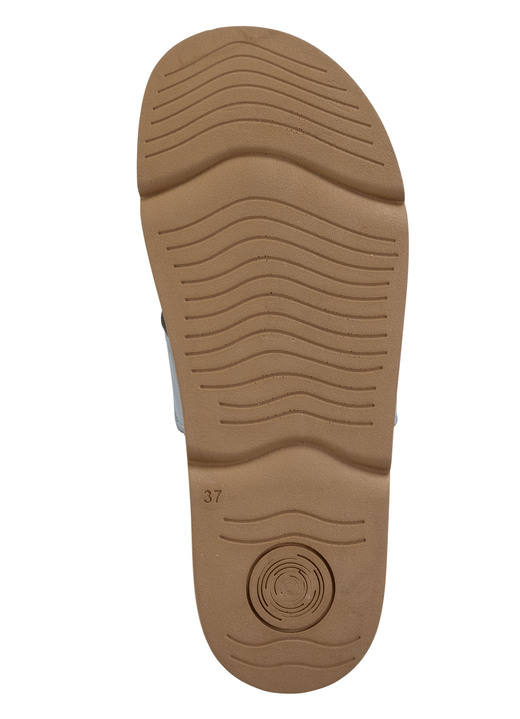 Komfortschuhe - Gemini Pantolette aus Nappaleder mit Perforation, in Größe 036 bis 042, in Farbe JEANS Ansicht 3