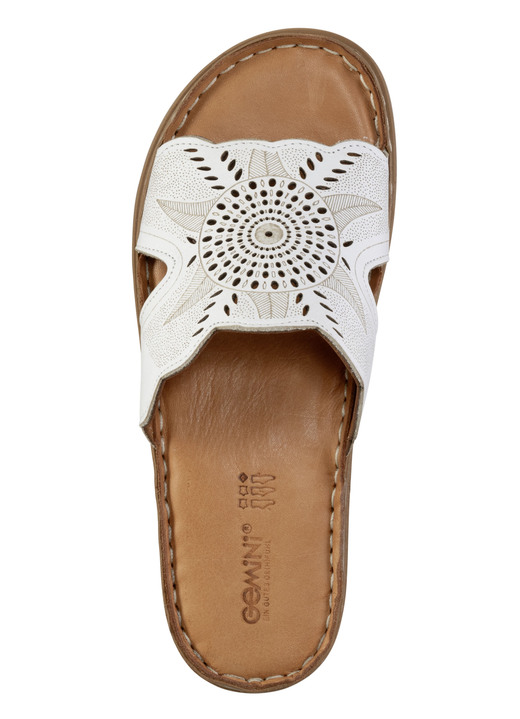 Komfortschuhe - Gemini Pantolette aus Nappaleder mit Perforation, in Größe 036 bis 042, in Farbe GRÜN Ansicht 11