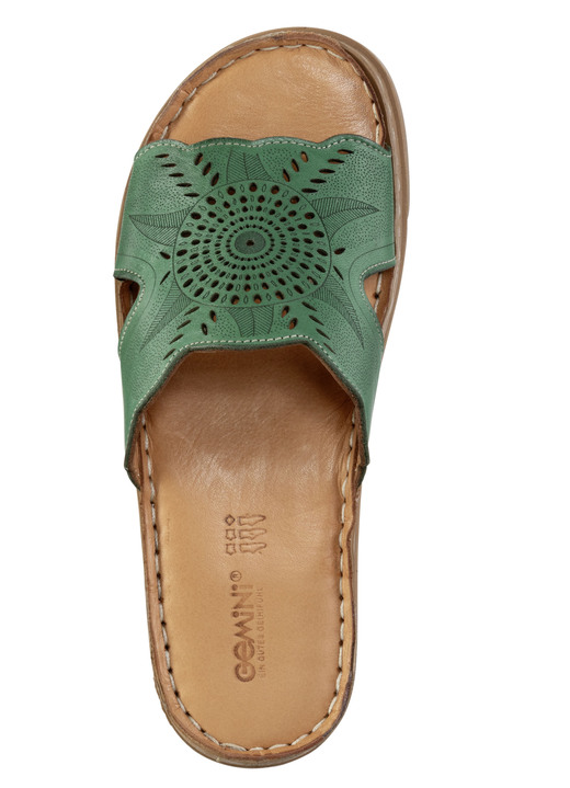 Komfortschuhe - Gemini Pantolette aus Nappaleder mit Perforation, in Größe 036 bis 042, in Farbe JEANS Ansicht 11