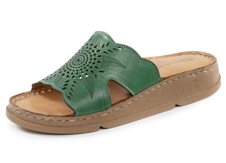 Komfortschuhe - Gemini Pantolette aus Nappaleder mit Perforation, in Größe 036 bis 042, in Farbe PINK Ansicht 10