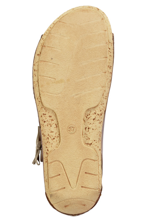 Komfortschuhe - Gemini Sandale aus teils schattiertem Rind-Nappaleder, in Größe 036 bis 042, in Farbe COGNAC Ansicht 3