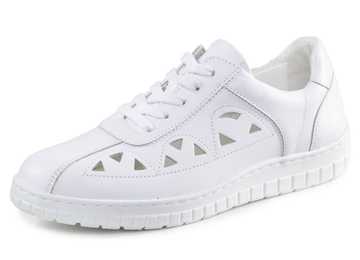 Komfortschuhe - ELENA EDEN Sneaker aus Veloursleder, in Größe 036 bis 042, in Farbe LAVENDEL-WEISS Ansicht 4