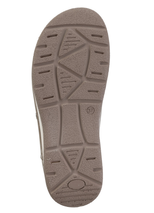 Komfortschuhe - ELENA EDEN, bequeme Damen-Pantoletten, Weite H, mit herausnehmbarem Fußbett, in Größe 036 bis 042, in Farbe TAUPE-ANTIKBRONZE Ansicht 3