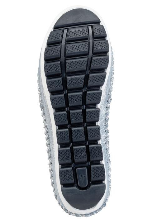 Komfortschuhe - Gemini Mokassin-Slipper aus weichem, glänzend geprägtem Nappaleder, in Größe 036 bis 042, in Farbe MATTSILBER Ansicht 6