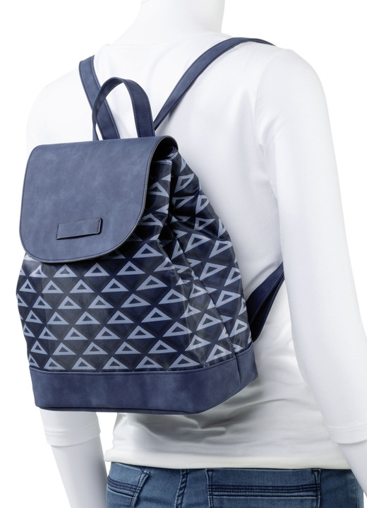 Taschen - Rucksack mit effektvoll dessiniertem Textil, in Farbe DUNKELBLAU Ansicht 3