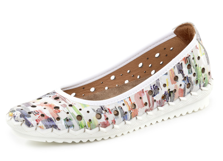 Komfortschuhe - Gemini Ballerina mit luftigen Durchbrüchen, in Größe 036 bis 042, in Farbe JEANS Ansicht 4