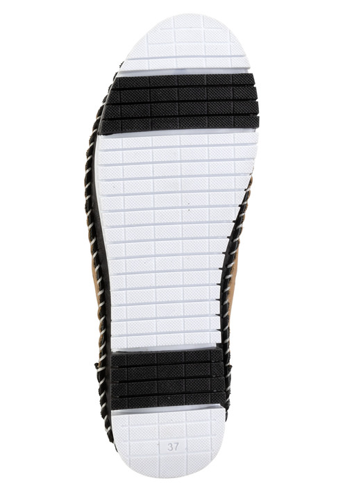 Komfortschuhe - Gemini Mokassin-Slipper mit dezenter Knitter-Struktur, in Größe 036 bis 042, in Farbe TAUPE-WEISS Ansicht 6