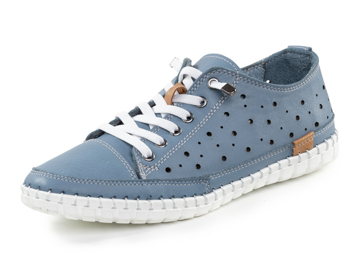 Komfortschuhe - Gemini, sommerliche Damen-Schnürschuhe, Weite G, mit herausnehmbarem Fußbett, in Größe 036 bis 042, in Farbe JEANS Ansicht 1