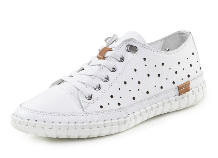 Komfortschuhe - Gemini, sommerliche Damen-Schnürschuhe, Weite G, mit herausnehmbarem Fußbett, in Größe 036 bis 042, in Farbe WEISS Ansicht 1