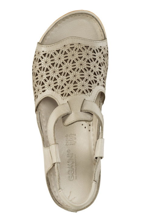 Komfortschuhe - Gemini Sandale aus schattiertem Nappaleder mit Prägung, in Größe 036 bis 042, in Farbe BLAU Ansicht 8