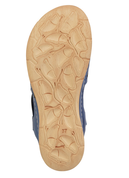 Komfortschuhe - Gemini Sandale aus schattiertem Nappaleder mit Prägung, in Größe 036 bis 042, in Farbe BLAU Ansicht 3