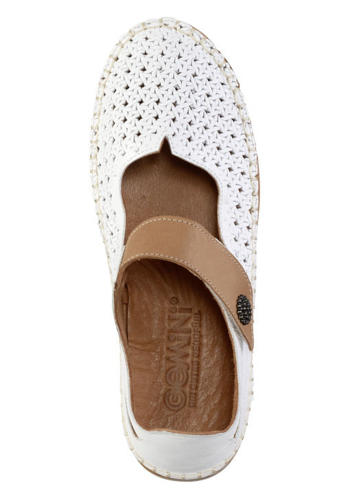 Komfortschuhe - Gemini Slipper aus Nappaleder, in Größe 036 bis 042, in Farbe WEISS-CAMEL Ansicht 2