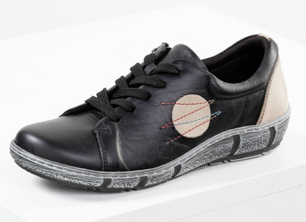 Gemini Schnürschuh mit Lederapplikation und Ziersteppung