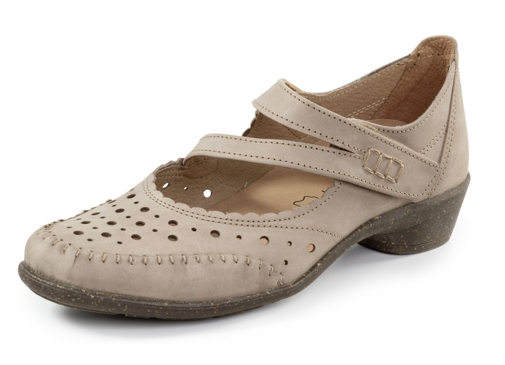 Komfortschuhe - ELENA EDEN, bequeme Damen-Pumps, Weite H, mit herausnehmbarem Fußbett, in Größe 036 bis 042, in Farbe TAUPE Ansicht 1