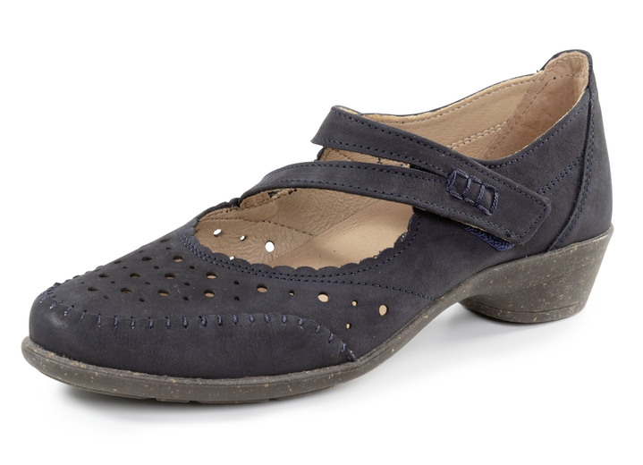 Komfortschuhe - ELENA EDEN Pumps aus dezent schattiertem Nubukleder, in Größe 036 bis 042, in Farbe DUNKELBLAU Ansicht 1