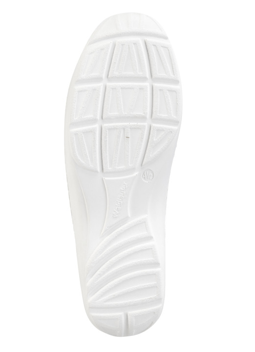 Komfortschuhe - Waldläufer, bequeme Damen-Slipper, Weite H, mit herausnehmbarem Fußbett, in Größe 3 1/2 bis 8, in Farbe WEISS-BUNT Ansicht 3