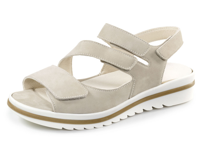 Komfortschuhe - Waldläufer, bequeme Damen-Sandalen, Weite H, mit herausnehmbarem Fußbett, in Größe 3 1/2 bis 8, in Farbe BEIGE Ansicht 1