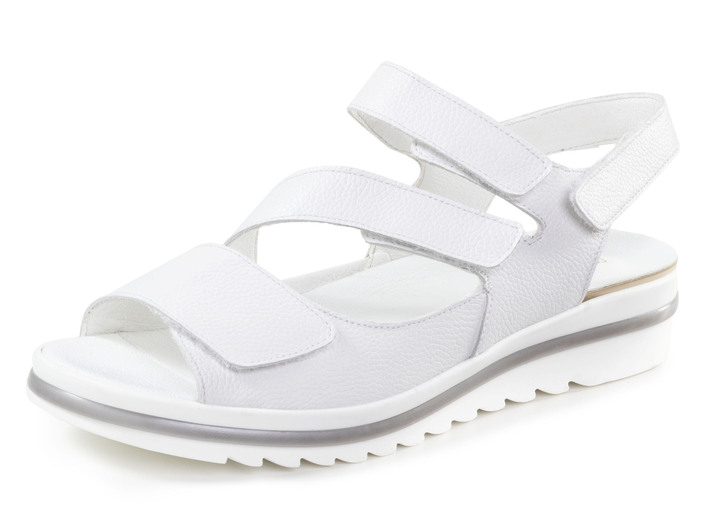 Komfortschuhe - Waldläufer, bequeme Damen-Sandalen, Weite H, mit herausnehmbarem Fußbett, in Größe 3 1/2 bis 8, in Farbe JEANSBLAU Ansicht 7
