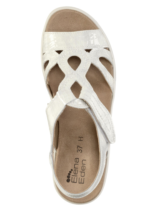 Komfortschuhe - ELENA EDEN, schicke Damen-Sandalen, Weite H, mit herausnehmbarem Fußbett, in Größe 036 bis 042, in Farbe ECRU Ansicht 2