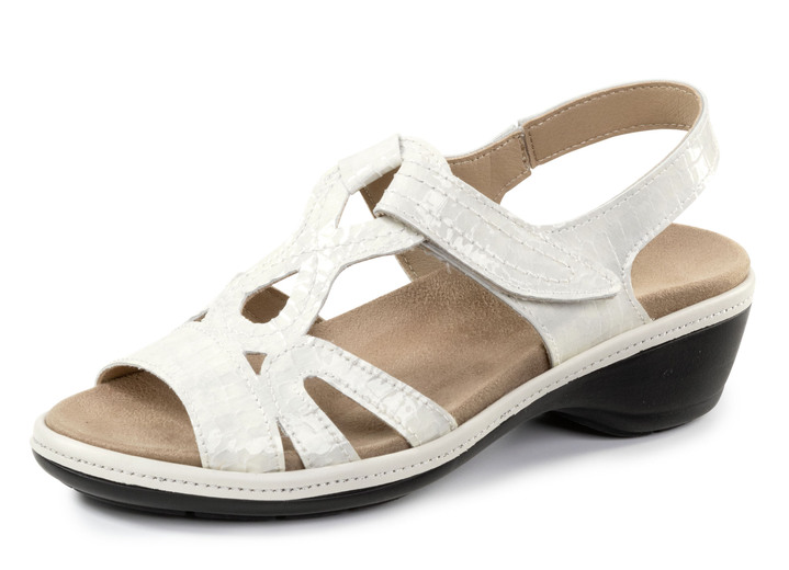 Komfortschuhe - ELENA EDEN, schicke Damen-Sandalen, Weite H, mit herausnehmbarem Fußbett, in Größe 036 bis 042, in Farbe ECRU Ansicht 1