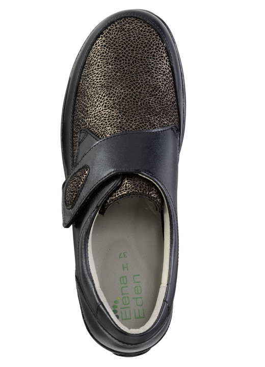 Komfortschuhe - ELENA EDEN Klettschuh aus schimmerndem Nappaleder, in Größe 036 bis 042, in Farbe SCHWARZ Ansicht 2