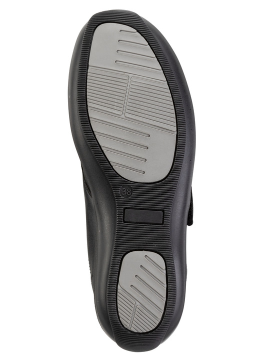 Komfortschuhe - ELENA EDEN Klettschuh aus schimmerndem Nappaleder, in Größe 036 bis 042, in Farbe SCHWARZ Ansicht 3