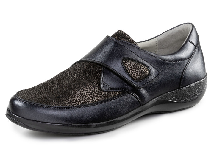 Komfortschuhe - ELENA EDEN Klettschuh aus schimmerndem Nappaleder, in Größe 036 bis 042, in Farbe BEIGE Ansicht 4