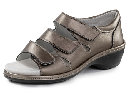 Komfortschuhe - ELENA EDEN Sandale aus teilweise schimmerndem Nappaleder, in Größe 036 bis 042, in Farbe BRONZE – Farbe BRONZE – Ansicht 