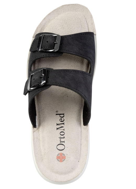 Mode - Zweierpack Pantoletten aus Nubuk- und Nappasynthetik, in Größe 036 bis 042, in Farbe 1X SCHWARZ, 1X WEISS Ansicht 2