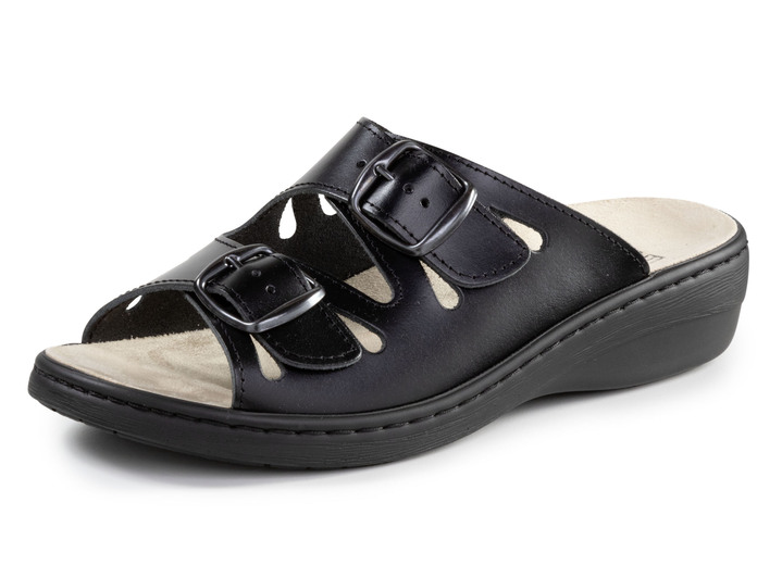 Komfortschuhe - ELENA EDEN Pantolette aus Nappaleder, in Größe 036 bis 043, in Farbe SCHWARZ Ansicht 1