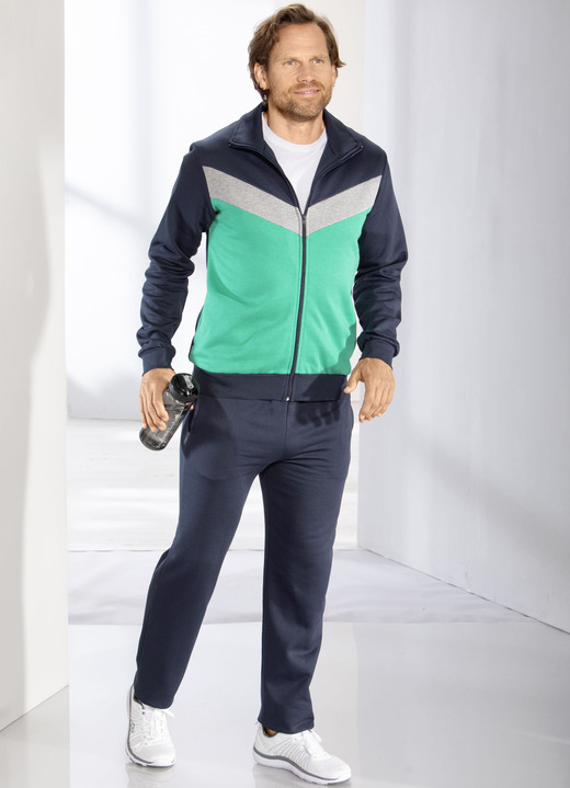 Sport- & Freizeitmode - Freizeitanzug mit Seitentaschen, in Größe 024 bis 062, in Farbe MARINE-GRÜN Ansicht 2