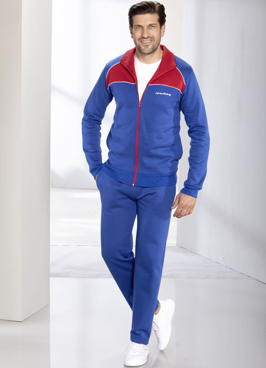 Sport- & Freizeitmode - Freizeitanzug mit Dehnbund, in Größe 024 bis 062, in Farbe ROYALBLAU-ROT Ansicht 3